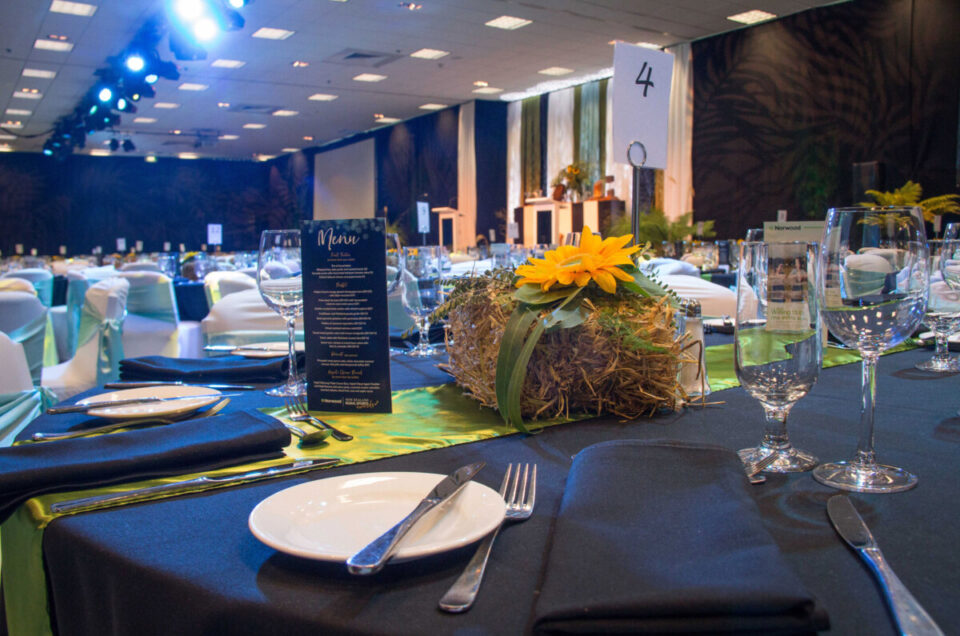 The Sports Awards tables before guests arrive.