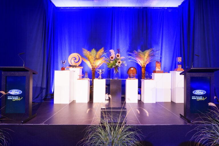 Trophies at the 2025 Ford NZ Rural Sports Awards