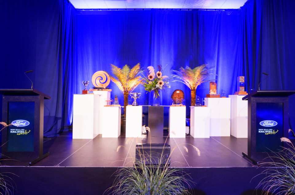 Trophies at the 2025 Ford NZ Rural Sports Awards