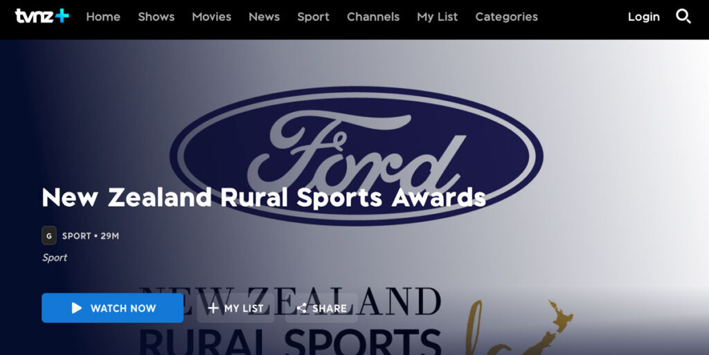 TVNZ+ website screenshot
